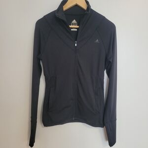 Adidas Women's Black Climalite Zip-up Running Jacket Long Sleeves Size S